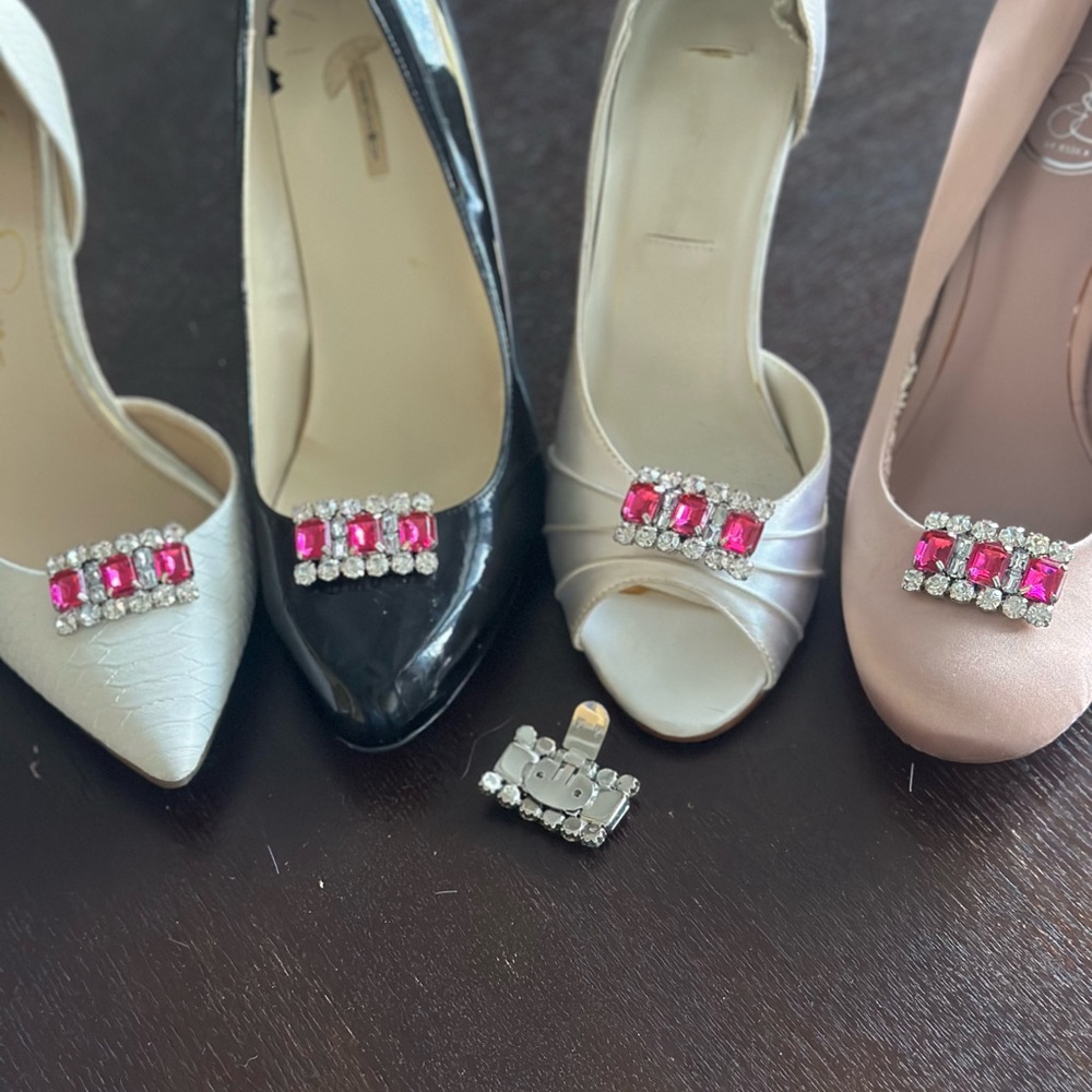 Rhinestone Shoe Clips 49 pairs
